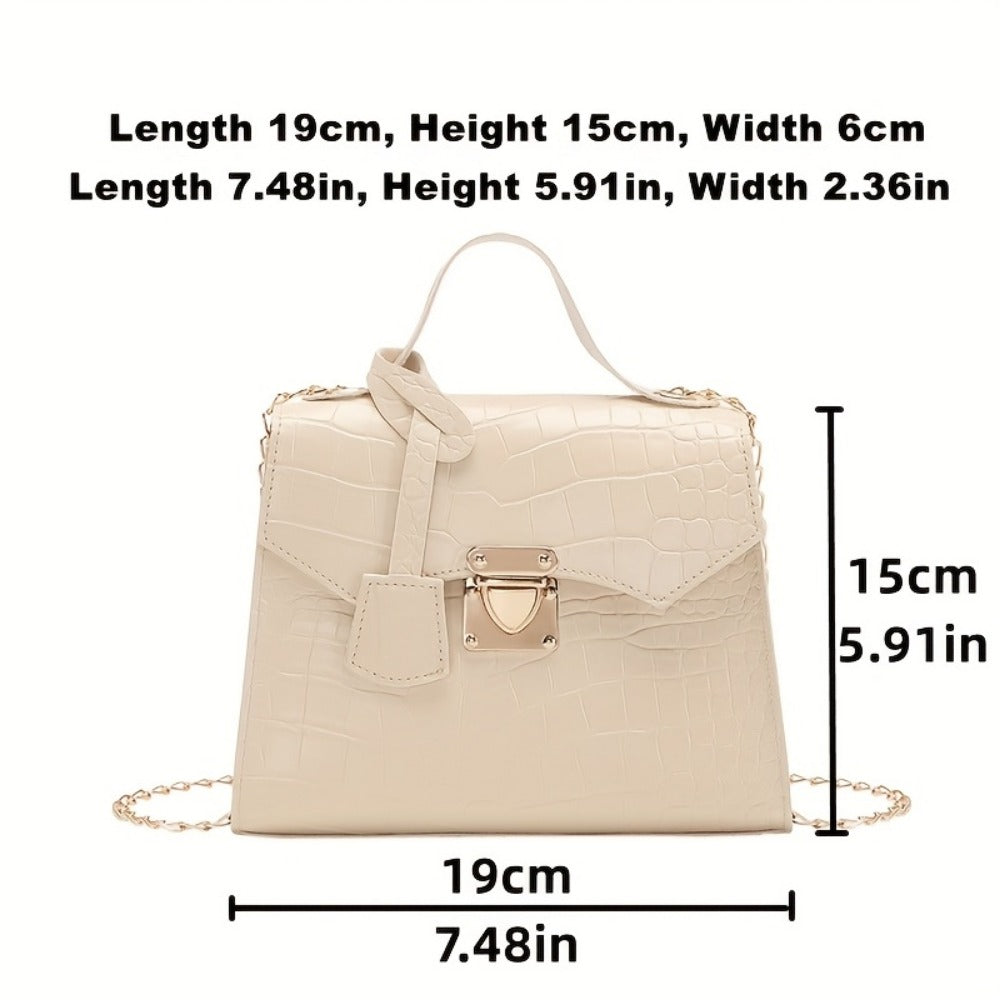 Shoulder Bag for Women – Mini, Crocodile Pattern Small Square Fashionable – detail view 6