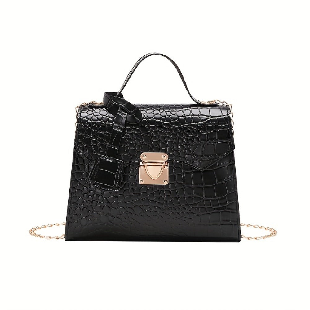Shoulder Bag for Women – Mini, Crocodile Pattern Small Square Fashionable – detail view 9