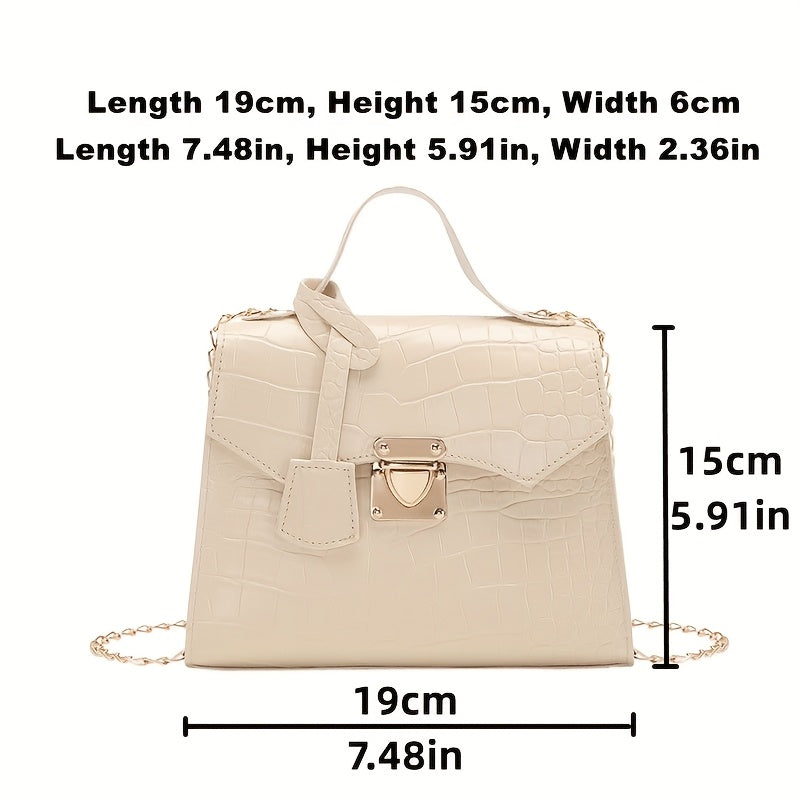 Shoulder Bag for Women – Mini, Crocodile Pattern Small Square Fashionable – alternate view
