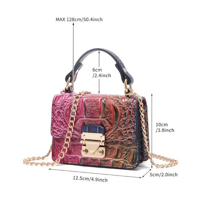 Shoulder Bag for Women – Polyester, Crocodile Print Golden Hardware Detachable – detail view 4