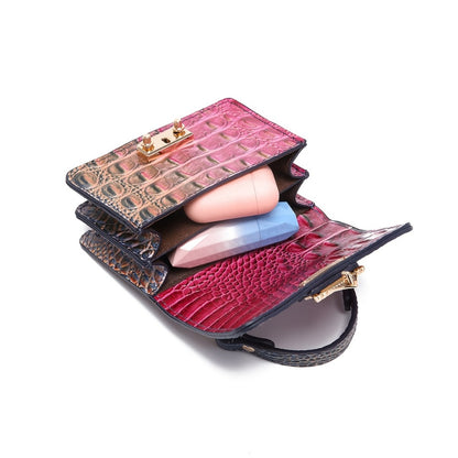 Shoulder Bag for Women – Polyester, Crocodile Print Golden Hardware Detachable – detail view 7
