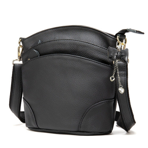 Shoulder Bag for Women – Polyester, Houndstooth Gold Chain M Emblem – front view