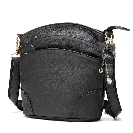 Shoulder Bag for Women – Polyester, Houndstooth Gold Chain M Emblem – front view