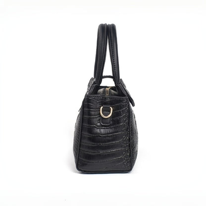 Shoulder Bag for Women – Vegan Leather, Crocodile Embossed Satchel Vegan Leather – alternate view