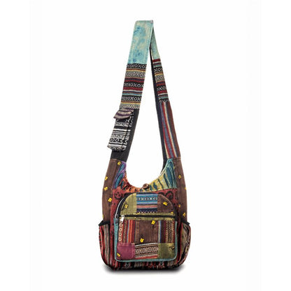 Shoulder Bag for Women – for Work, Handmade Cotton Patchwork Bee Hobo – detail view 17