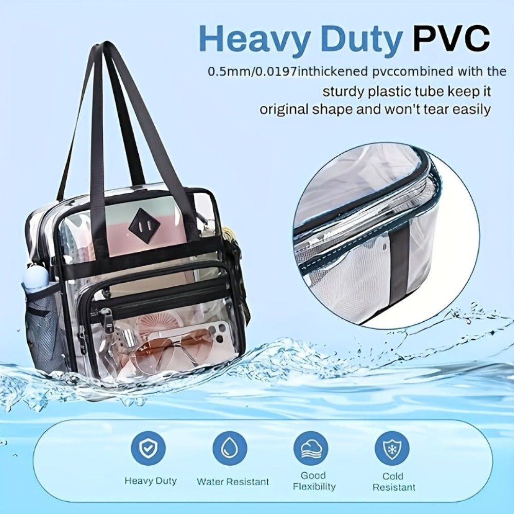 Tote Bag for Women – 12 Inch, PVC, Clear, Transparent – alternate view
