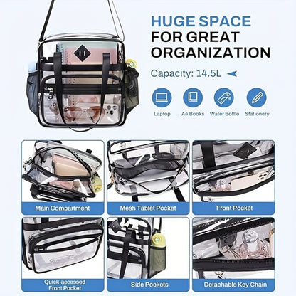 Tote Bag for Women – 12 Inch, PVC, Clear, Transparent – detail view 3