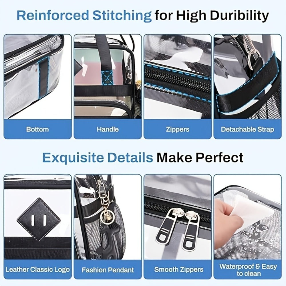 Tote Bag for Women – 12 Inch, PVC, Clear, Transparent – detail view 7