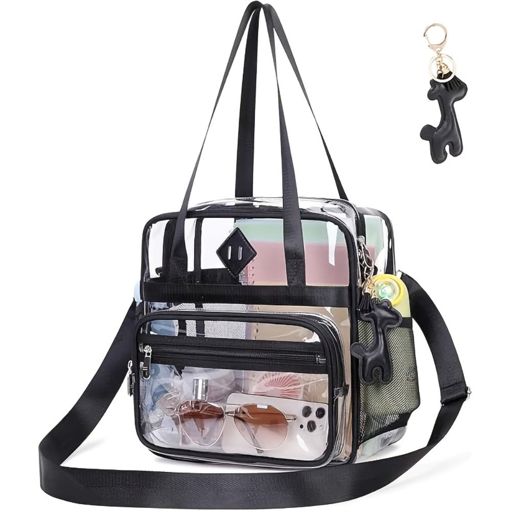 Tote Bag for Women – 12 Inch, PVC, Clear, Transparent – front view