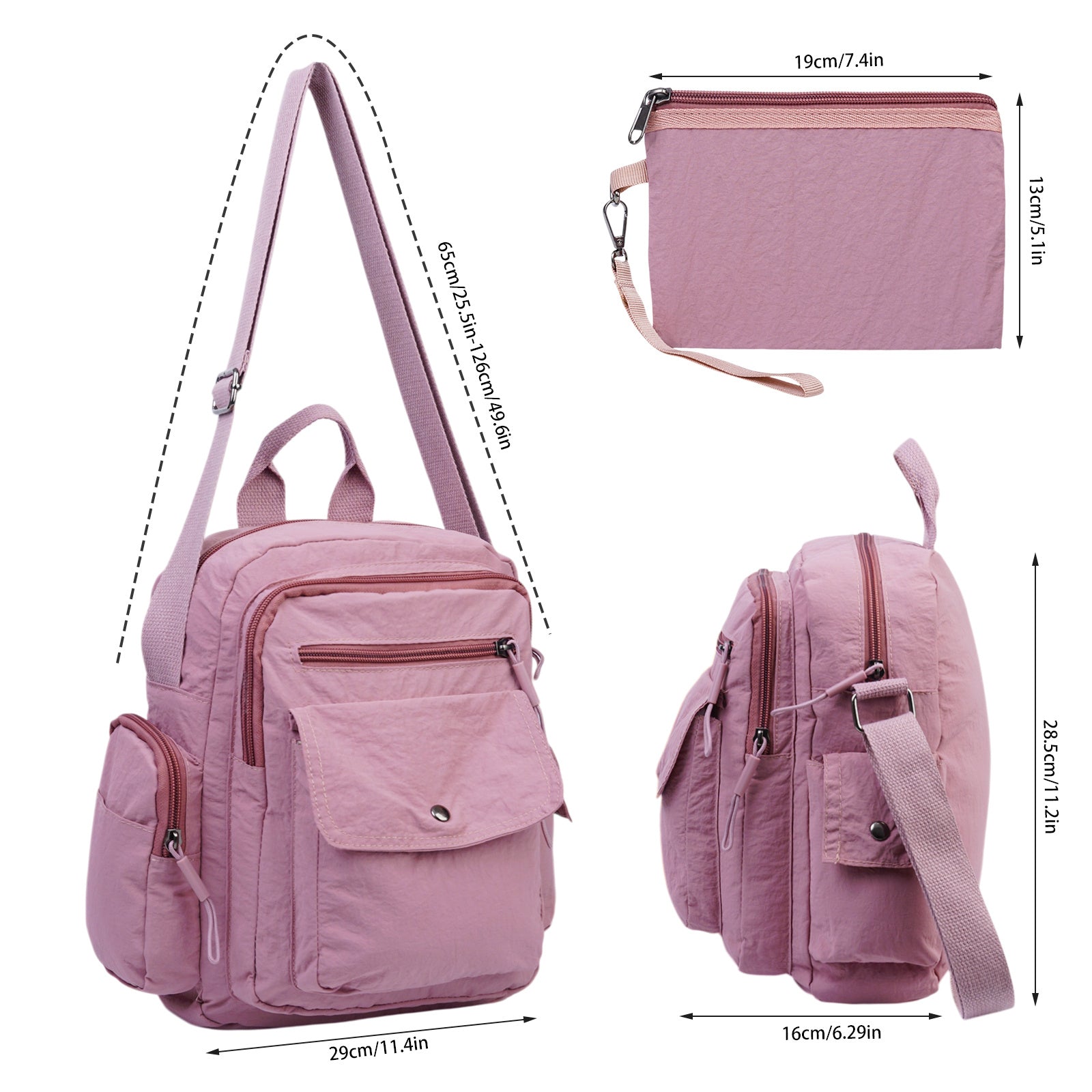 Tote Bag for Women – 2-Piece, Nylon, Quilted, Lightweight – detail view 4
