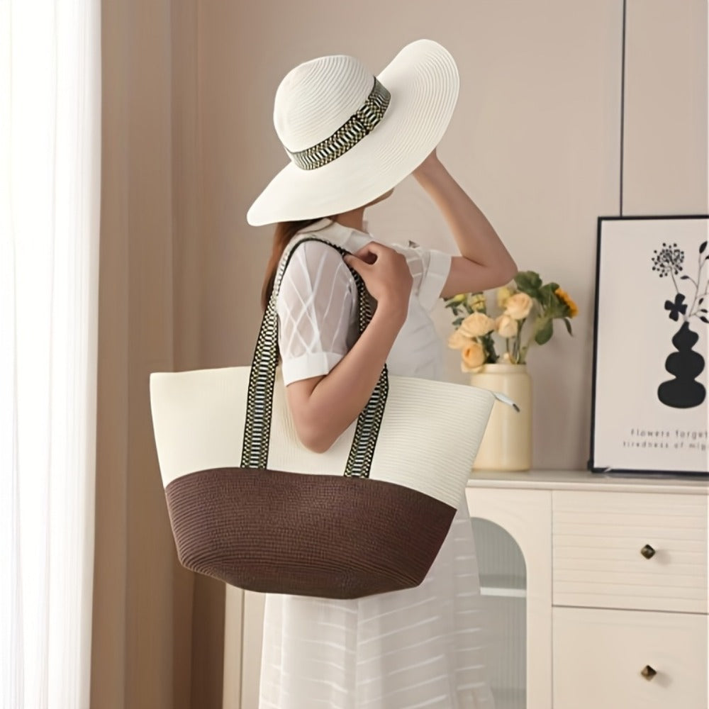 Tote Bag for Women – 2-Piece, Straw, Large Capacity, for Travel – detail view 19
