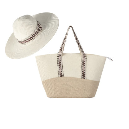 Tote Bag for Women – 2-Piece, Straw, Large Capacity, for Travel – detail view 4