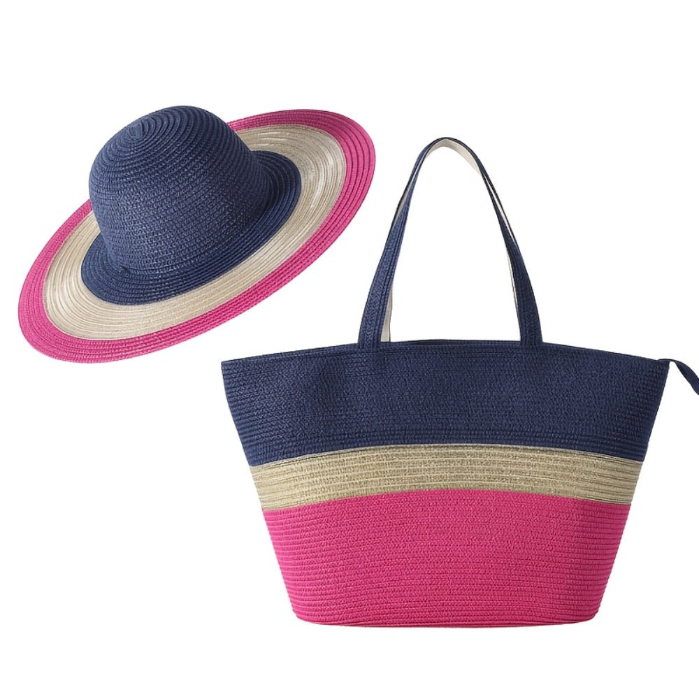 Tote Bag for Women – 2-Piece, Straw, Large Capacity, for Travel – detail view 8