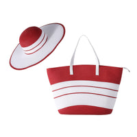 Red And White Stripes Combination (hat And Bag)