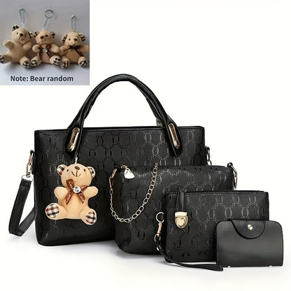 Tote Bag for Women – 4 Piece, Large Capacity, for Work & Everyday Use – front view - product view 11