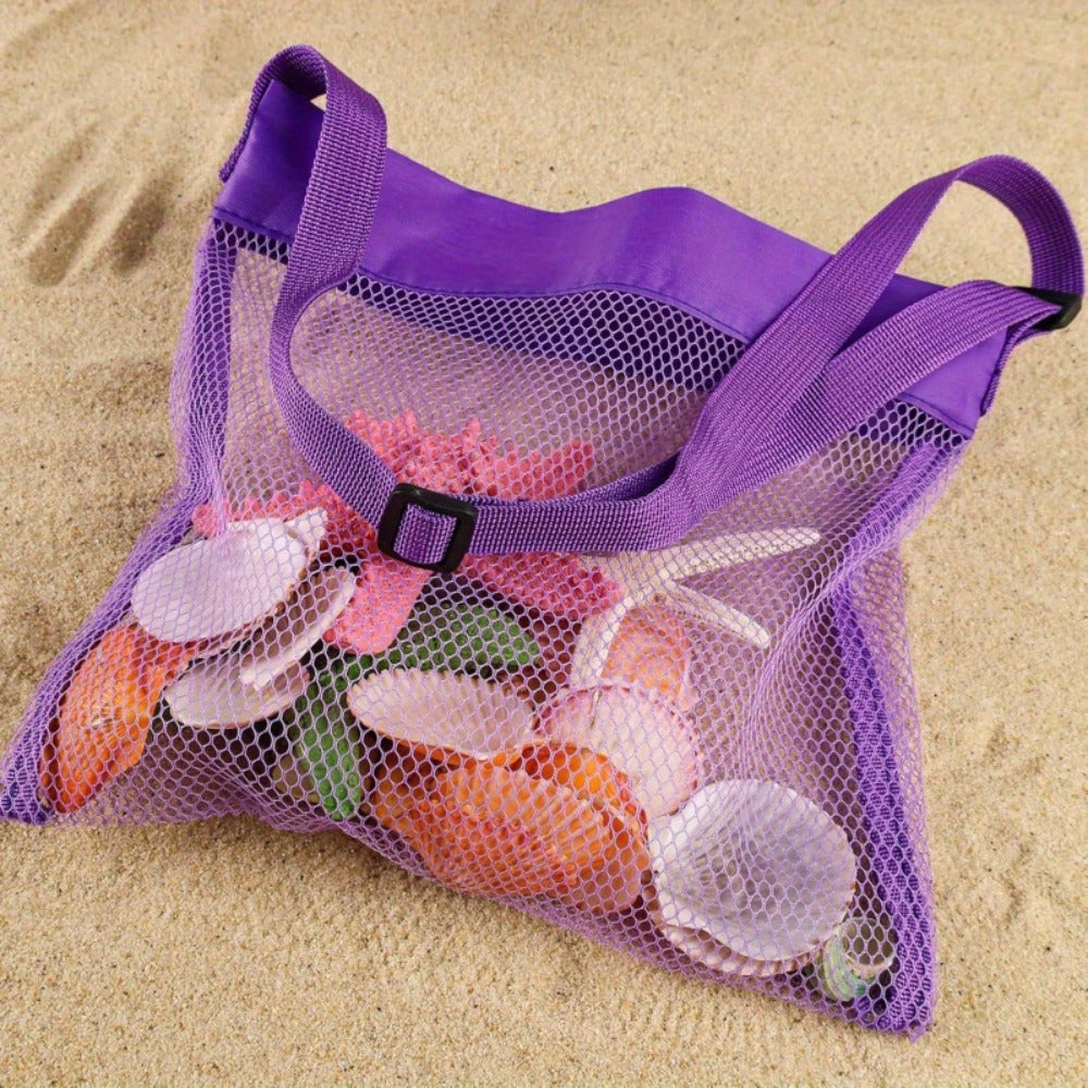 Tote Bag for Women – 6 Pack, Mesh Beach Pack Adjustable Colorful – detail view 9