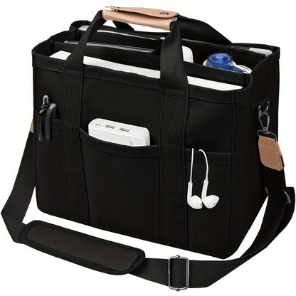 Tote Bag for Women – 5 Colors, Canvas, Multi-Pocket, for Travel & Work – detail view 16