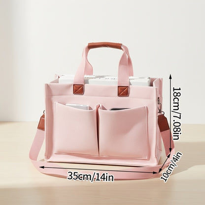 Tote Bag for Women – 5 Colors, Canvas, Multi-Pocket, for Travel & Work – detail view 10
