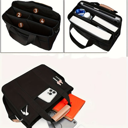 Tote Bag for Women – 5 Colors, Canvas, Multi-Pocket, for Travel & Work – detail view 11
