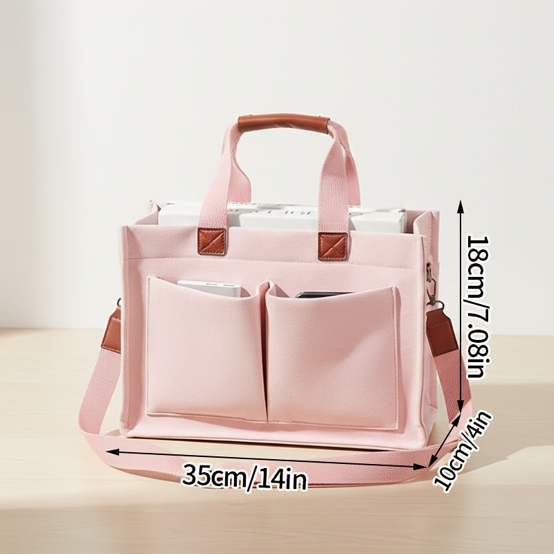 Tote Bag for Women – 5 Colors, Canvas, Multi-Pocket, for Travel & Work – detail view 18