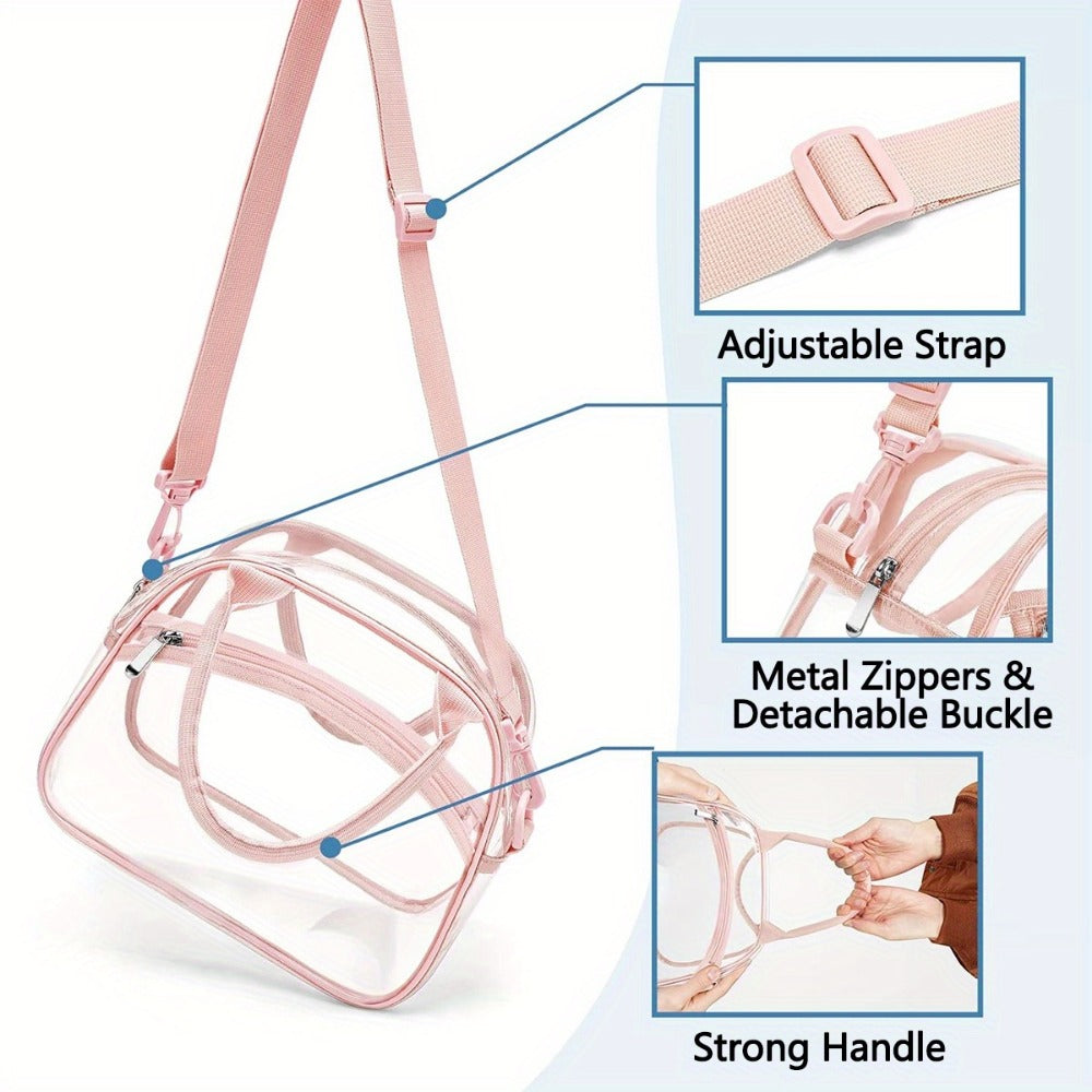 Tote Bag – Clear, Transparent, Adjustable Strap, for Travel & Work – detail view 4