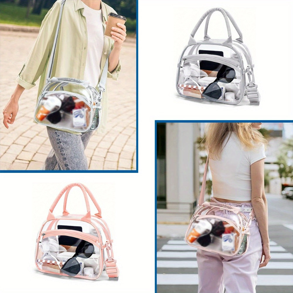 Tote Bag – Clear, Transparent, Adjustable Strap, for Travel & Work – detail view 6
