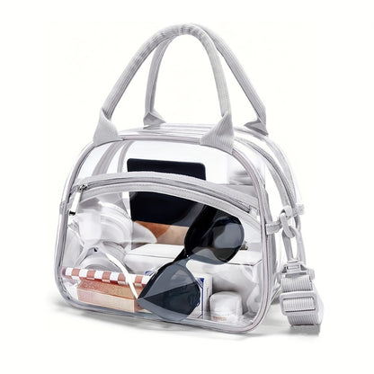 Tote Bag – Clear, Transparent, Adjustable Strap, for Travel & Work – detail view 8