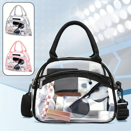 Tote Bag – Clear, Transparent, Adjustable Strap, for Travel & Work – front view