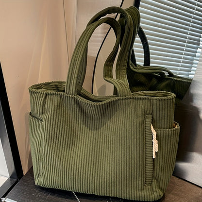 Tote Bag for Women – Corduroy, Lightweight, Large Capacity, for Work & Everyday Use – detail view 12