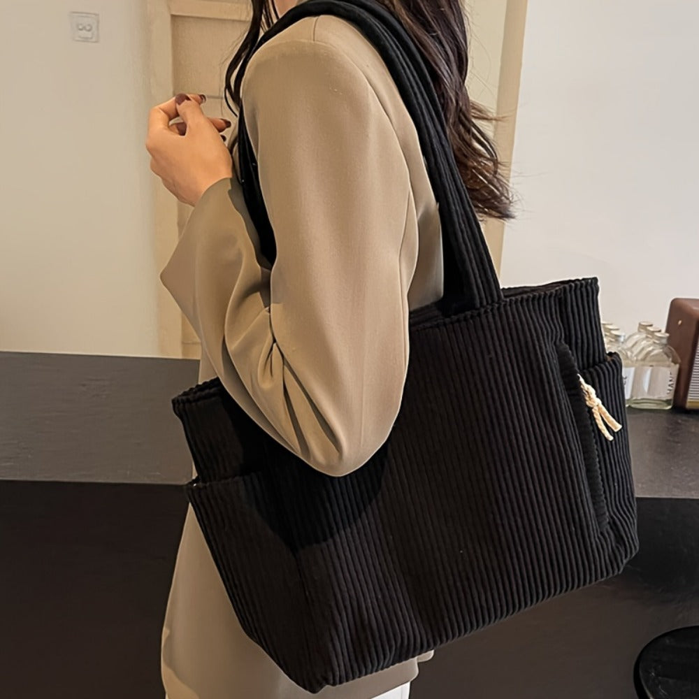 Tote Bag for Women – Corduroy, Lightweight, Large Capacity, for Work & Everyday Use – detail view 14
