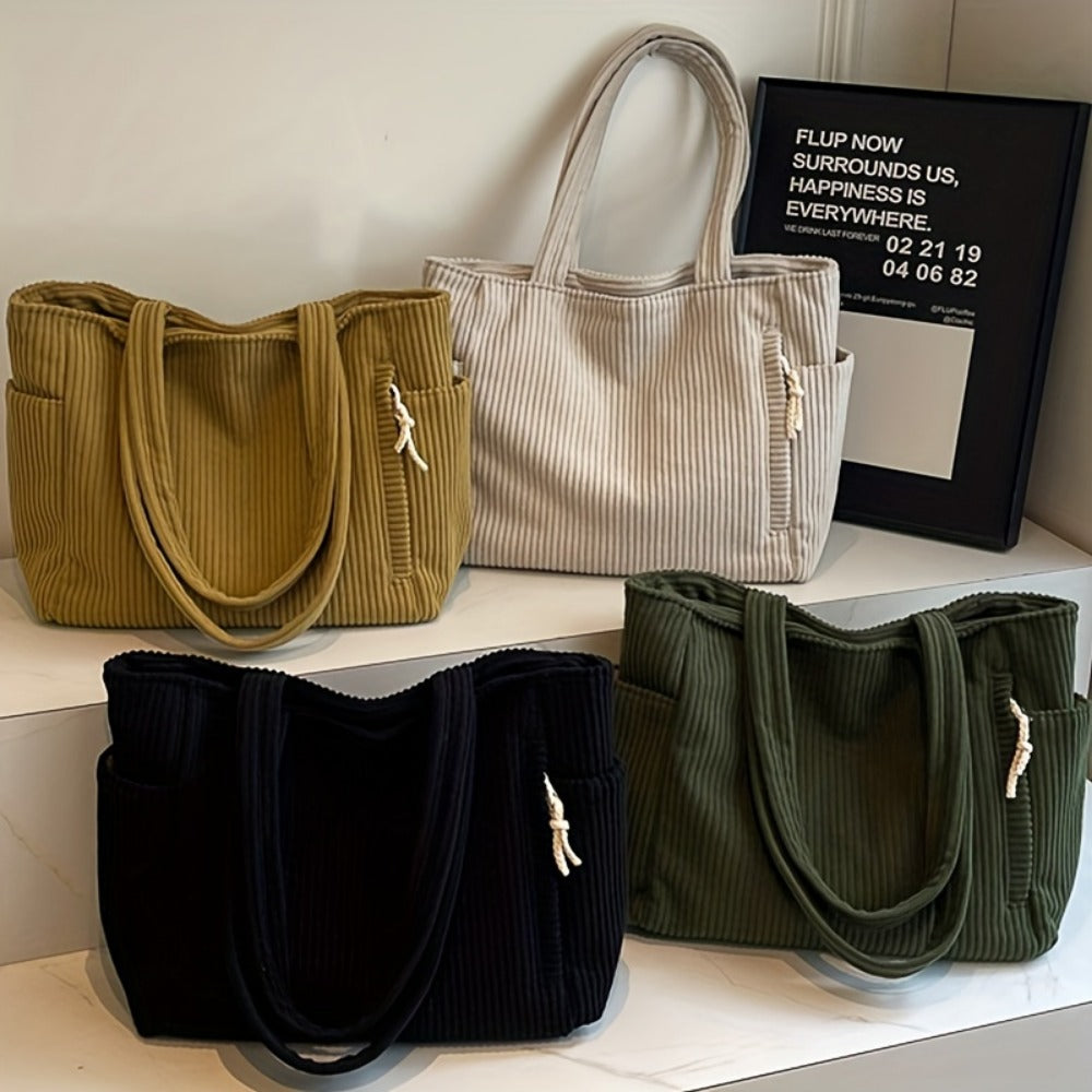 Tote Bag for Women – Corduroy, Lightweight, Large Capacity, for Work & Everyday Use – detail view 19