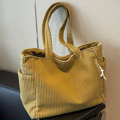 Tote Bag for Women – Corduroy, Large Capacity, Lightweight, Multi-Pocket – detail view 14