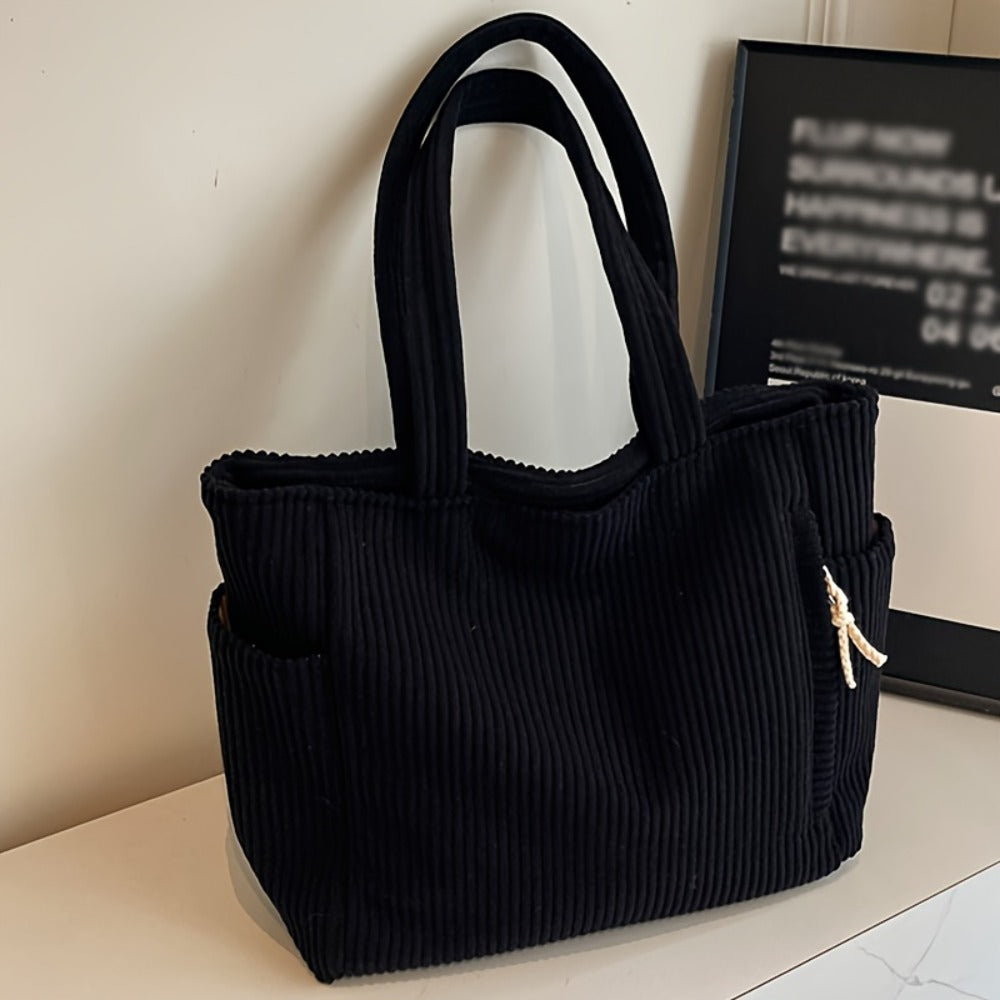 Tote Bag for Women – Corduroy, Large Capacity, Lightweight, Multi-Pocket – detail view 16