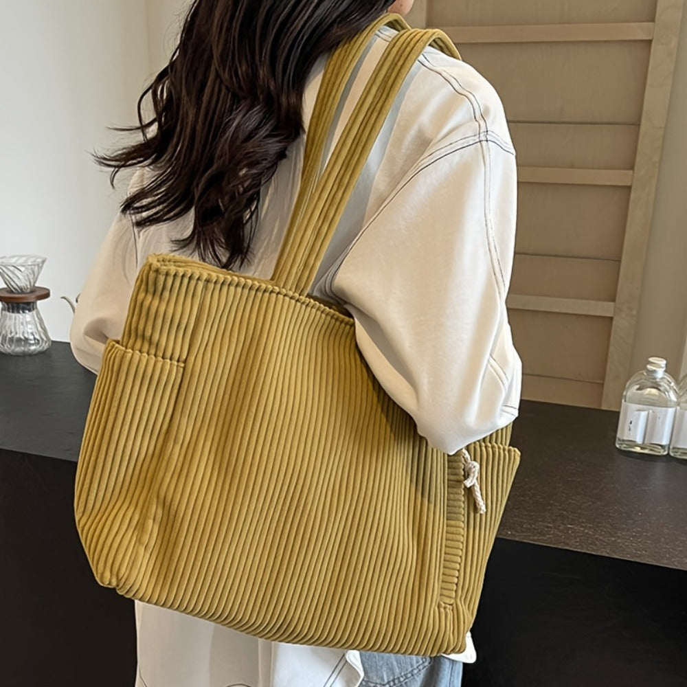 Tote Bag for Women – Corduroy, Large Capacity, Lightweight, Multi-Pocket – detail view 21