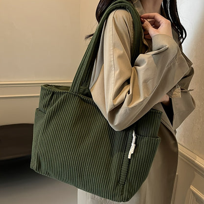 Tote Bag for Women – Corduroy, Large Capacity, Lightweight, Multi-Pocket – detail view 22