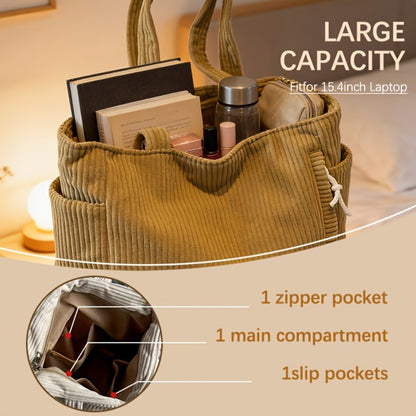 Tote Bag for Women – Corduroy, Large Capacity, Lightweight, Multi-Pocket – detail view 5