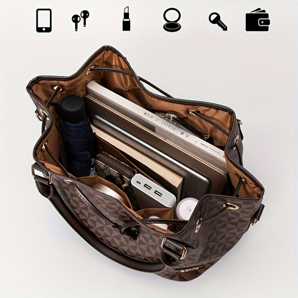 Tote Bag for Women – for Work & Everyday Use, Bucket Korean Fashion Retro Casual – detail view 5