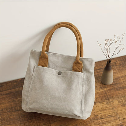 Tote Bag for Women – for Work & Everyday Use, Vintage Fabric Thickened Literary Style – front view