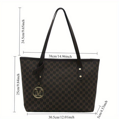 Tote Bag for Women – Large Capacity, Checkered Large Capacity Retro Plaid – detail view 4