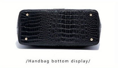Tote Bag for Women – Large Capacity, Crocodile Pattern Two Piece Set – detail view 33