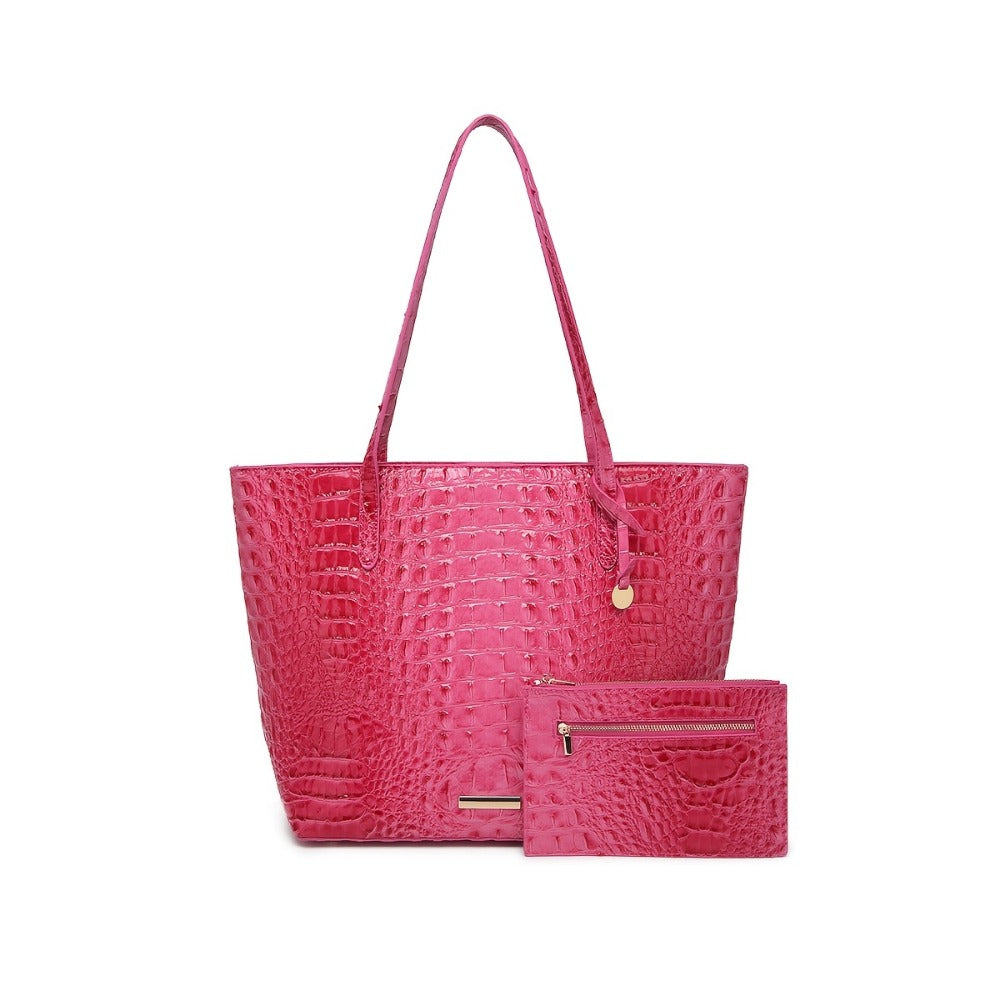 Tote Bag for Women – Large Capacity, Crocodile Pattern Two Piece Set – detail view 8