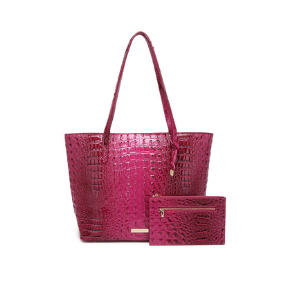 Tote Bag for Women – Large Capacity, Crocodile Pattern Two Piece Set – detail view 36