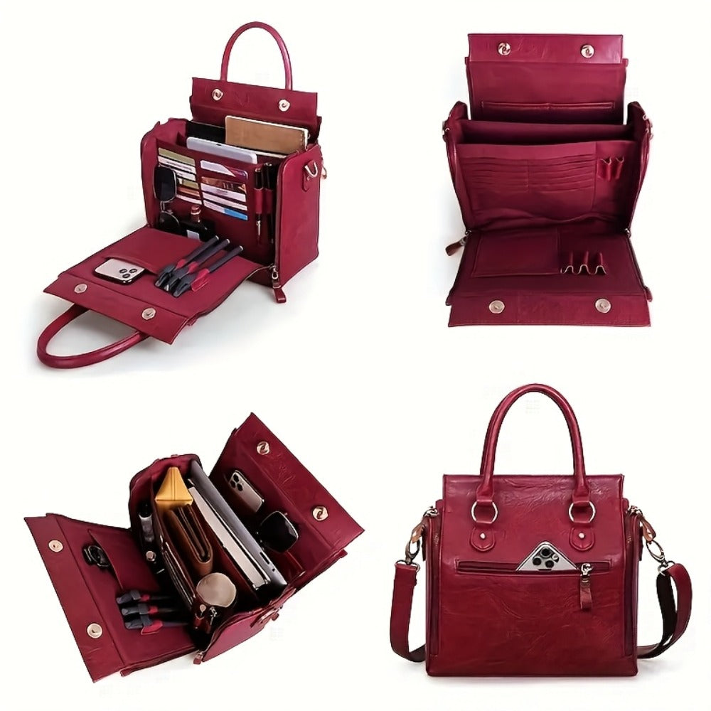 Tote Bag for Women – Multi-Pocket, Large Vintage Style Multi Pocket – detail view 11