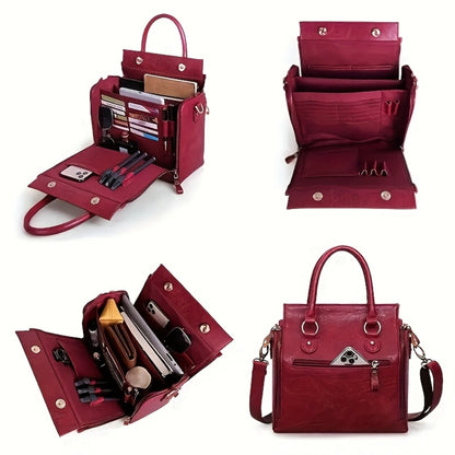 Tote Bag for Women – Multi-Pocket, Large Vintage Style Multi Pocket – detail view 11