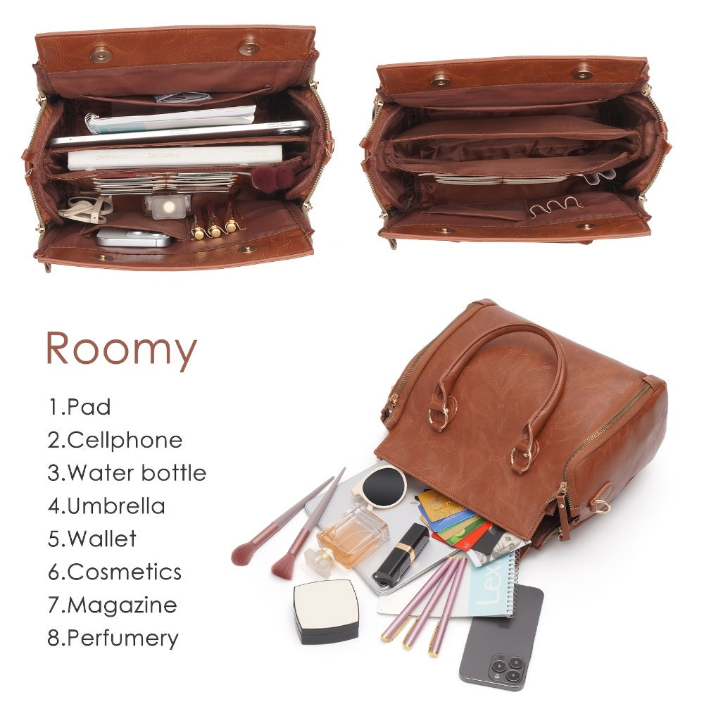 Tote Bag for Women – Multi-Pocket, Large Vintage Style Multi Pocket – detail view 14