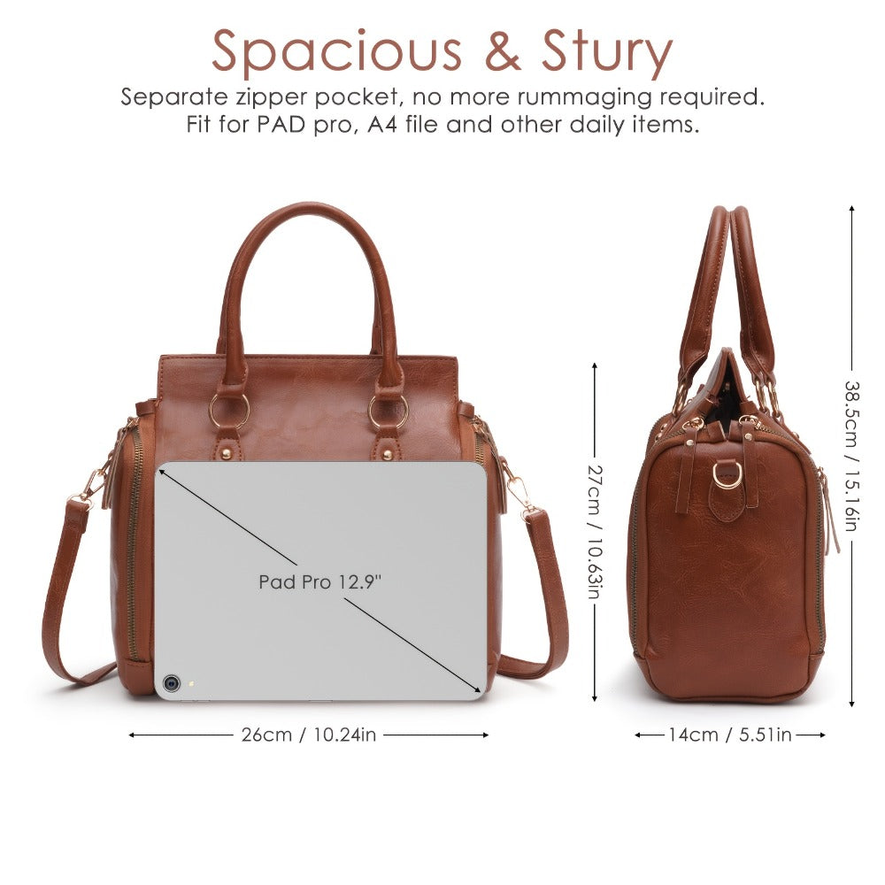 Tote Bag for Women – Multi-Pocket, Large Vintage Style Multi Pocket – detail view 17
