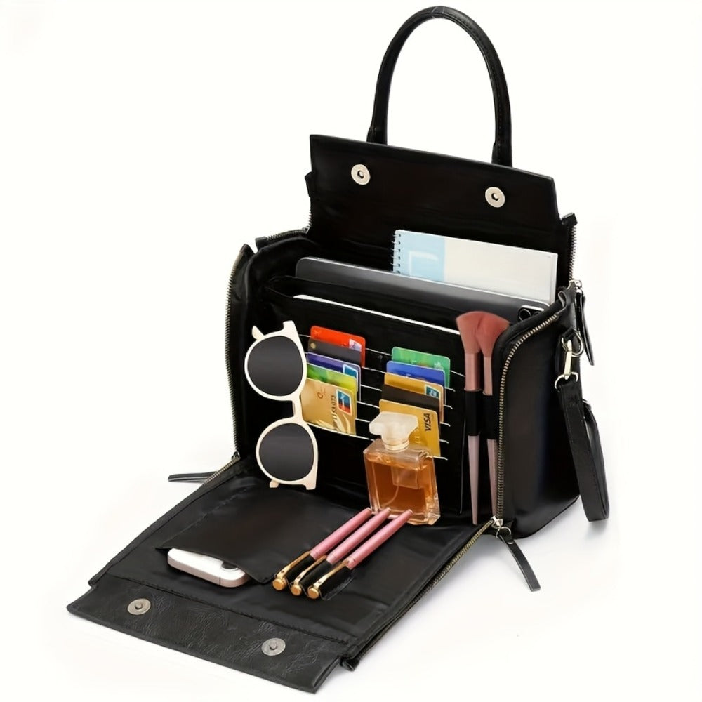 Tote Bag for Women – Multi-Pocket, Large Vintage Style Multi Pocket – detail view 5