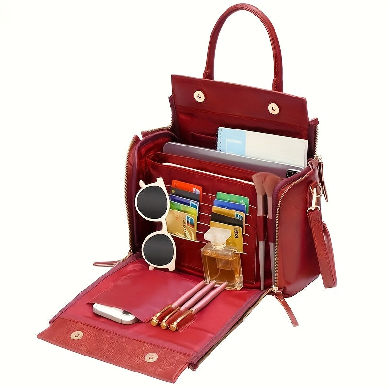 Tote Bag for Women – Multi-Pocket, Large Vintage Style Multi Pocket – detail view 20