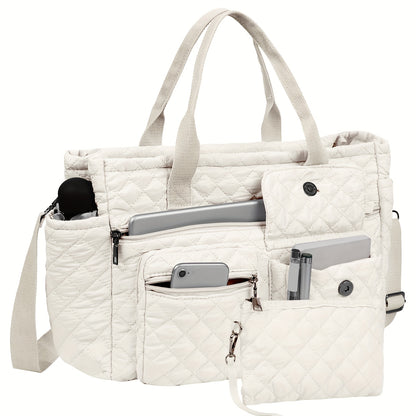 Tote Bag for Women – 6 Colors, Nylon, Quilted, Adjustable Strap – detail view 18