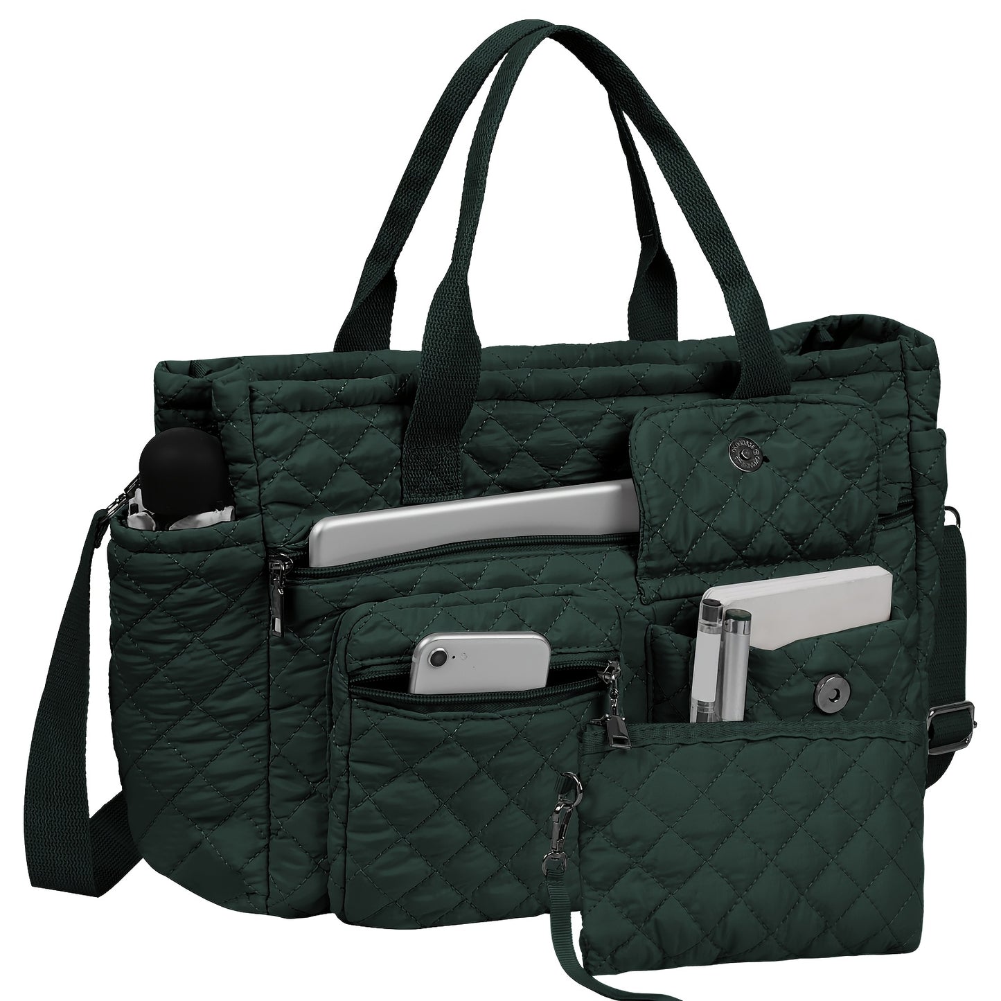 Tote Bag for Women – 6 Colors, Nylon, Quilted, Adjustable Strap – detail view 15